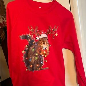 Festive Red Squirrel adult large sweatshirt